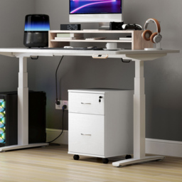 HOMCOM 2 Drawer White Office Mobile Filing Cabinet - Size: 58 x 39 x 41cm - Wilko - thumbnail 4