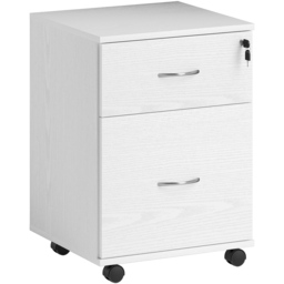 HOMCOM 2 Drawer White Office Mobile Filing Cabinet - Size: 58 x 39 x 41cm - Wilko - thumbnail 3