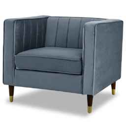 Home Detail Thomas Grey Velvet Sofa Chair - Size: Single - Wilko - thumbnail 3