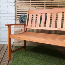 Samuel Alexander Cartmel 3 Seater Wooden Garden Patio Bench - Brown - Wilko - thumbnail 6