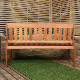 Samuel Alexander Cartmel 3 Seater Wooden Garden Patio Bench - Brown - Wilko - thumbnail 4