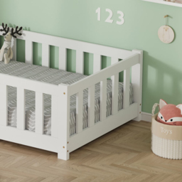 FurnitureHMD White Pine Wood Kids Bed Frame - Size: Single - Wilko - thumbnail 5