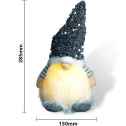 Xmas Haus Silver Sparkly Light Up Festive Gonk Decoration - Size: 200 x 130 x 130cm - Wilko - thumbnail 7