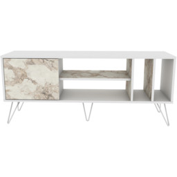 Decorotika Mistico White Marble Effect TV Unit - Size: 58.4 x 140 x 35.5cm - Multi - Wilko - thumbnail 3