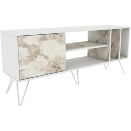 Decorotika Mistico White Marble Effect TV Unit - Size: 58.4 x 140 x 35.5cm - Multi - Wilko - thumbnail 4