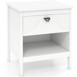 Costway Single Drawer Single Shelf White End Table - Size: 45 x 40 x 50cm - Wilko - thumbnail 3