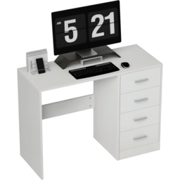 HOMCOM 4 Drawer High Gloss Computer Desk - Size: 72.0 cm x 40.0 cm x 98.0 cmcm - White - Wilko - thumbnail 3