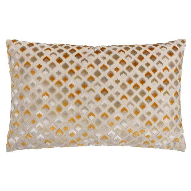 Paoletti Lexington Gold Velvet Jacquard Cushion - Size: 60 x 40 cm - Wilko - image 1