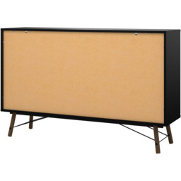 Florence Ry 6 Drawer Matt Black and Walnut Chest of Drawer - Brown - Furniture To Go - Wilko - thumbnail 6