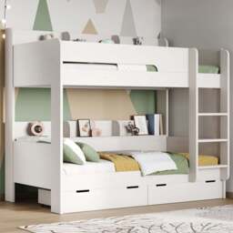 Flair Eddie White Wooden Storage Bunk Bed - Size: Single - Wilko - thumbnail 1