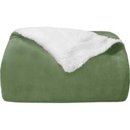 Velosso Olive Evali Plush Throw 127 x 152cm - Size: 127 x 152 x 1cm - Wilko