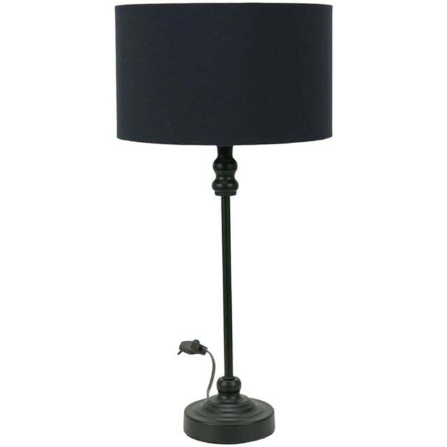 ValueLights Maggie Black Drum Shade Candlestick LED Table Lamp - Size: 50 x 25 x 25cm - Wilko - image 1