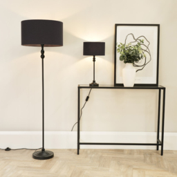 ValueLights Maggie Black Drum Shade Candlestick LED Table Lamp - Size: 50 x 25 x 25cm - Wilko - thumbnail 6