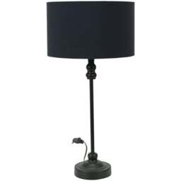 ValueLights Maggie Black Drum Shade Candlestick LED Table Lamp - Size: 50 x 25 x 25cm - Wilko - thumbnail 1