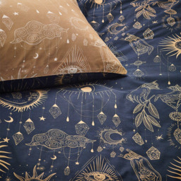 furn. Constellation Celestial Single Gold and Navy Duvet Set - Multi - Wilko - thumbnail 3