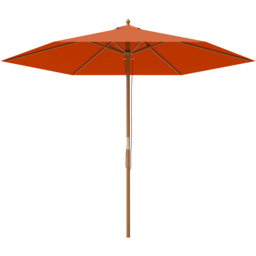 Outsunny Orange Wood Garden Sun Shade Parasol 2.5m - Size: 3m - Wilko