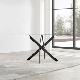 Furniturebox Tavalo 6 Seater Round Dining Table Black - Clear - Wilko - thumbnail 6