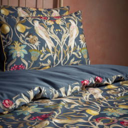 EW by Edinburgh Weavers Liberty Floral Birds Double Navy Cotton Duvet Cover Set - Blue - Wilko - thumbnail 4