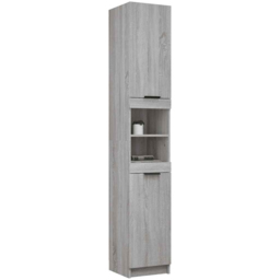 vidaXL 2 Door 2 Shelf Grey Wooden Bathroom Cabinet - Size: 188.5 x 32 x 34cm - Wilko - thumbnail 4