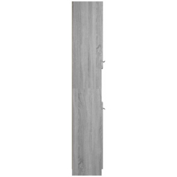 vidaXL 2 Door 2 Shelf Grey Wooden Bathroom Cabinet - Size: 188.5 x 32 x 34cm - Wilko - thumbnail 7