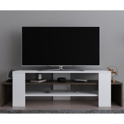 Decorotika Lenora 2 Shelf White and Walnut TV Unit - Size: 45 x 150 x 35cm - Multi - Wilko - thumbnail 5