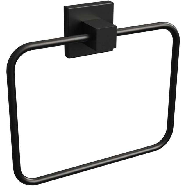 Rothley Matt Black Square Towel Ring 185mm - Size: 17.5 x 6.5 x 20cm - Wilko - image 1