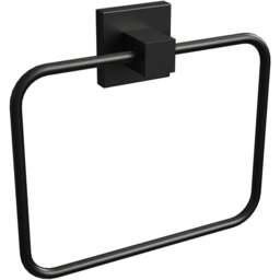 Rothley Matt Black Square Towel Ring 185mm - Size: 17.5 x 6.5 x 20cm - Wilko