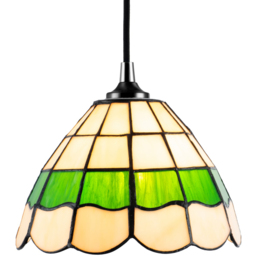 Happy Homewares Green and Amber Stained Glass Tiffany Pendant Lighting Shade - Size: 12 x 21 x 21cm - Wilko - thumbnail 5