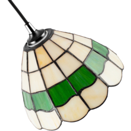 Happy Homewares Green and Amber Stained Glass Tiffany Pendant Lighting Shade - Size: 12 x 21 x 21cm - Wilko - thumbnail 6