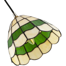 Happy Homewares Green and Amber Stained Glass Tiffany Pendant Lighting Shade - Size: 12 x 21 x 21cm - Wilko - thumbnail 7
