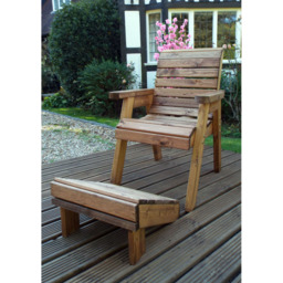 Charles Taylor Single Seater Lounger with Brown Cushions - Size: 1 Seater - Wilko - thumbnail 6