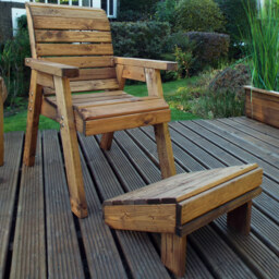 Charles Taylor Single Seater Lounger with Brown Cushions - Size: 1 Seater - Wilko - thumbnail 1