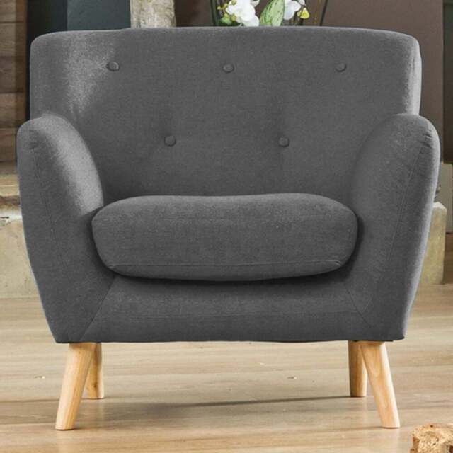Lynwood Dark Grey Fabric Armchair - Size: Single - Artemis Home - Wilko - image 1