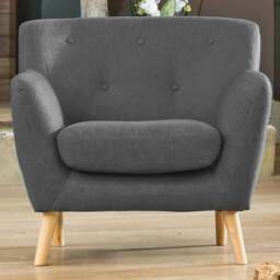 Lynwood Dark Grey Fabric Armchair - Size: Single - Artemis Home - Wilko - thumbnail 1