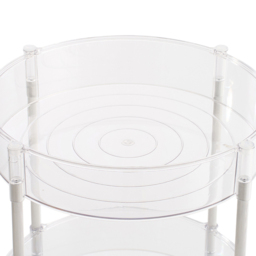 Living and Home 3 Shelf Clear Round Rolling Storage Cart - Size: 63.5 x 34 x 32cm - Wilko - thumbnail 4