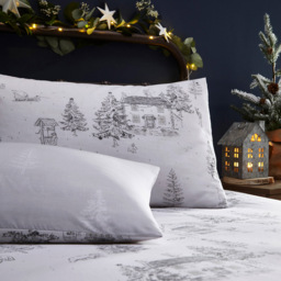 furn. Midwinter Super King Size Snow Toile Duvet Cover Set - White - Wilko - thumbnail 4