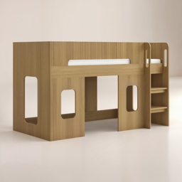 Flair Lino Oak Play House Mid Sleeper - Size: Single - Brown - Wilko - thumbnail 3