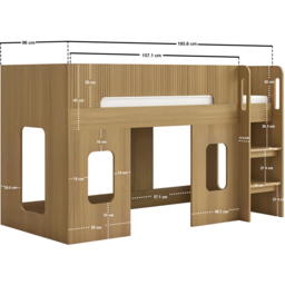 Flair Lino Oak Play House Mid Sleeper - Size: Single - Brown - Wilko - thumbnail 7