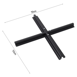 Living and Home Dark Grey LED Cantilever Parasol with Cross Base 3m - Size: 260 x 300 x 300cm - Black - Wilko - thumbnail 7