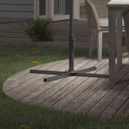 Living and Home Dark Grey LED Cantilever Parasol with Cross Base 3m - Size: 260 x 300 x 300cm - Black - Wilko - thumbnail 3