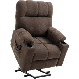 HOMCOM Brown Heavy Duty Electric Recliner Lift Chair - Size: Single - Wilko - thumbnail 3
