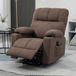 HOMCOM Brown Heavy Duty Electric Recliner Lift Chair - Size: Single - Wilko - thumbnail 4