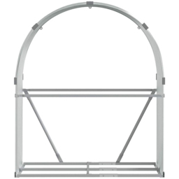 vidaXL Silver Galvanised Steel Firewood Log Holder 140 x 120 x 45cm - Wilko - thumbnail 4
