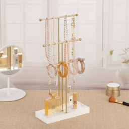 H&O Direct 3 Tier Gold Jewellery Display Stand - Size: 47 x 24 x 11cm - Wilko - thumbnail 3