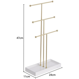 H&O Direct 3 Tier Gold Jewellery Display Stand - Size: 47 x 24 x 11cm - Wilko - thumbnail 6