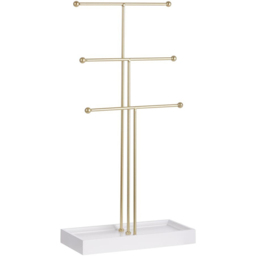 H&O Direct 3 Tier Gold Jewellery Display Stand - Size: 47 x 24 x 11cm - Wilko - thumbnail 1