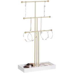 H&O Direct 3 Tier Gold Jewellery Display Stand - Size: 47 x 24 x 11cm - Wilko - thumbnail 4