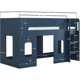 Flair Lino Navy Play House Mid Sleeper - Size: Single - Blue - Wilko - thumbnail 7