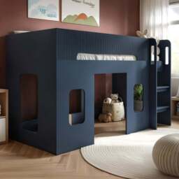 Flair Lino Navy Play House Mid Sleeper - Size: Single - Blue - Wilko