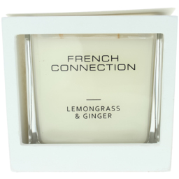 French Connection Wooden Collection Lemongrass and Ginger Scented Candle - Size: 11.7 x 12.6 x 11.9cm - n/a - Wilko